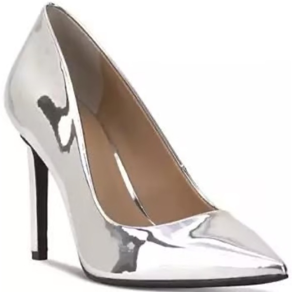 INC Women Sleek Silver Stiletto Heels Shoes with Pointed Toe. New Size 12